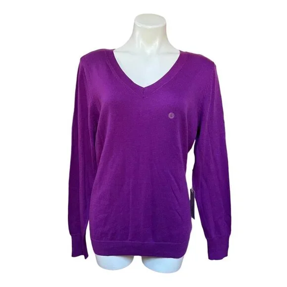 NWT Worthington Purple Pullover Sweater Large - Picture 1 of 6